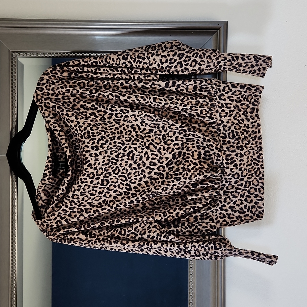 Leopard off shoulder top